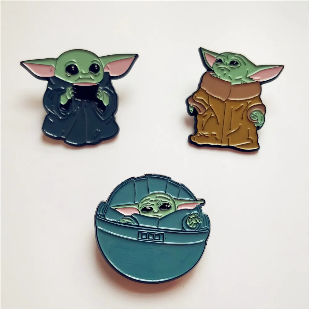 Детская эмалированная брошь Mandalorian Baby Yoda для женщин значок с отворотом милый