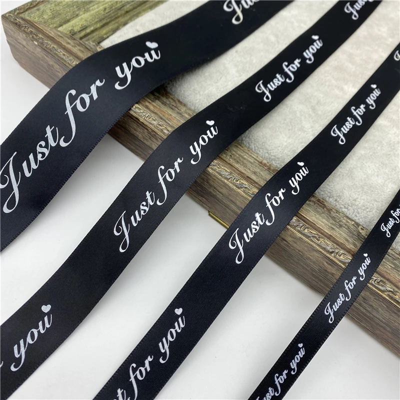 Printed "Just For You" Design Polyester Ribbon Romantic Gift Packaging Belt For Wedding Christmas Decoration 10/20/25/38mm ribbon decoration,ribbon supplies,christmas ribbon,wrapping ribbon,polyester ribbon