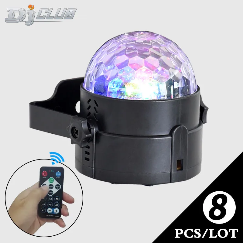 

Mini Voice Control Rgb Led Stage Lamps Crystal Magic Ball Sound Control Laser Stage Effect Light Home Party Disco Club Dj Lights