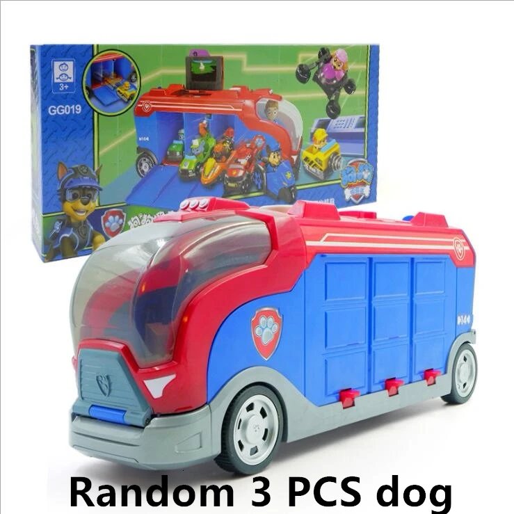 BOX Все paw patrol автобус смотровая башня с музыкальными фигурками patrulla canina paw patrol игрушки для детей рождественские подарки - Цвет: BOX