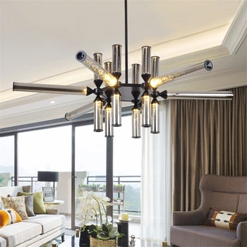 

Nordic Modern Glass LED Chandelier Lighting Living Room Hotel Lobby Pendant Lamp Kitchen Fixtures Light Hanging Lamps Luminaire