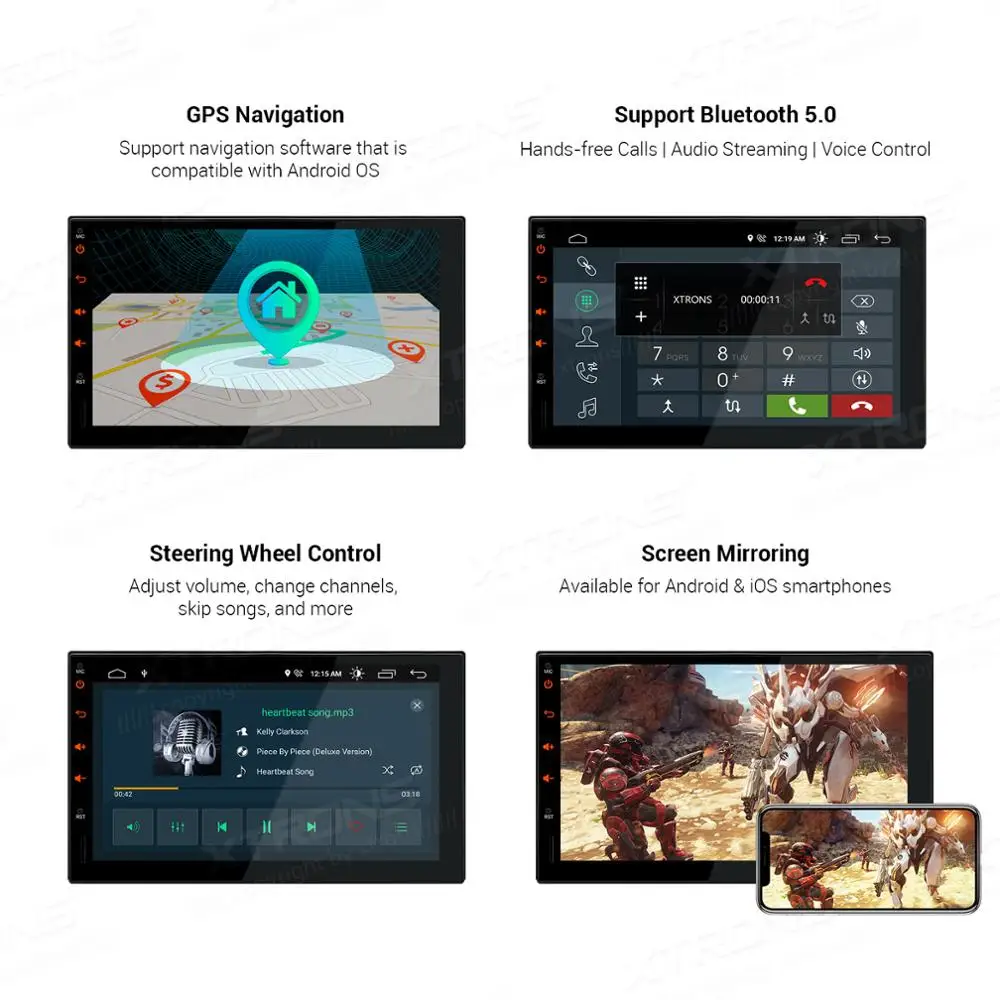 XTRONS Универсальный " DSP 2 din новейший Android автомобильный мультимедийный плеер радио стереосистемы 1080p видео руль gps DVR без DVD