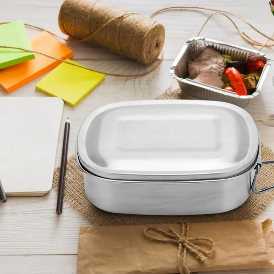 Bento Box из нержавеющей стали Ланч-бокс контейнер портативный Открытый Пикник изоляция герметичный контейнер для фаст-фуда