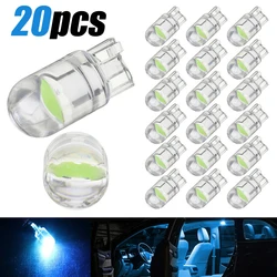 LED T10 W5W Canbus verre COB 6000k, 20 pièces, ampoule de plaque d'immatriculation, lumière de lecture, 12V DC, bleu, rouge, 168, 194, 192 