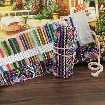 

Simple and Portable 12/36/48 Holes Big Constellation Pencil Case Canvas Roll Pouch Pencilcase Sketch Brush pen Pencil Bag Tools