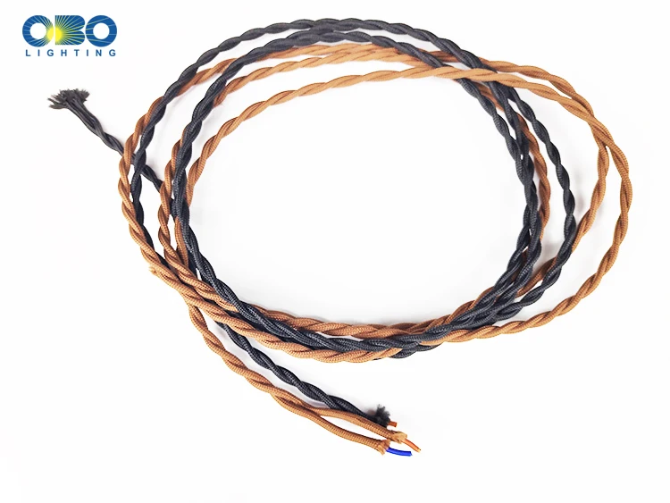 Fio elétrico vintage para lâmpada, 2 núcleos,