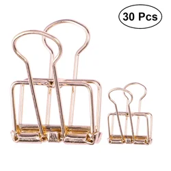 Pinces à papier rétro en métal, 30 pièces, pinces à papier creuses, pour classeur, organiseur de billets, pour maison, bureau, Restaurant, banque 