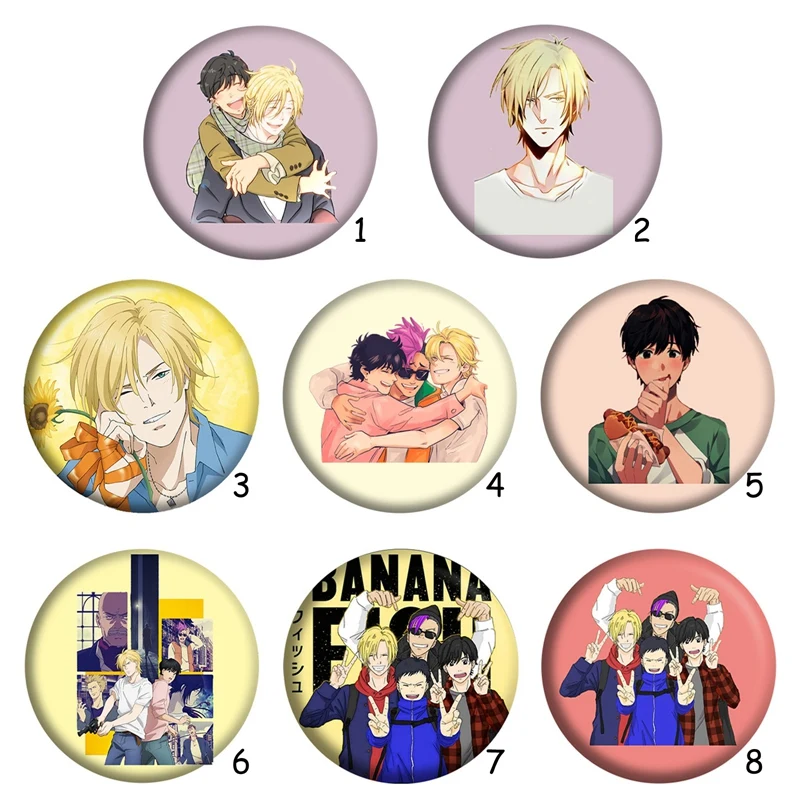 

BANANA FISH Cosplay Badge Ash Lynx Brooch Pins Cartoon Collection Badges For Backpacks