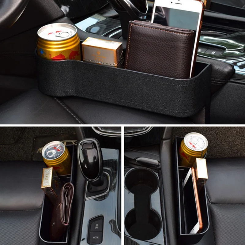 Universal Car Seat Crevice Gap Storage Box ABS Plastic Auto For Pockets Organizers Drink Holder