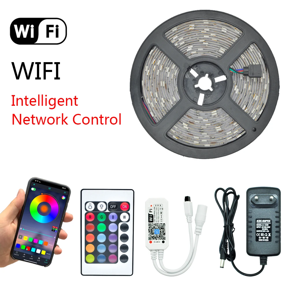 Led Strip Festoon Led Lights Bluetooth Wifi RGB 5050 SMD Remote Ws2815 Smart  Led Strip Lumiere Tv 24 V El Wire _ - AliExpress Mobile