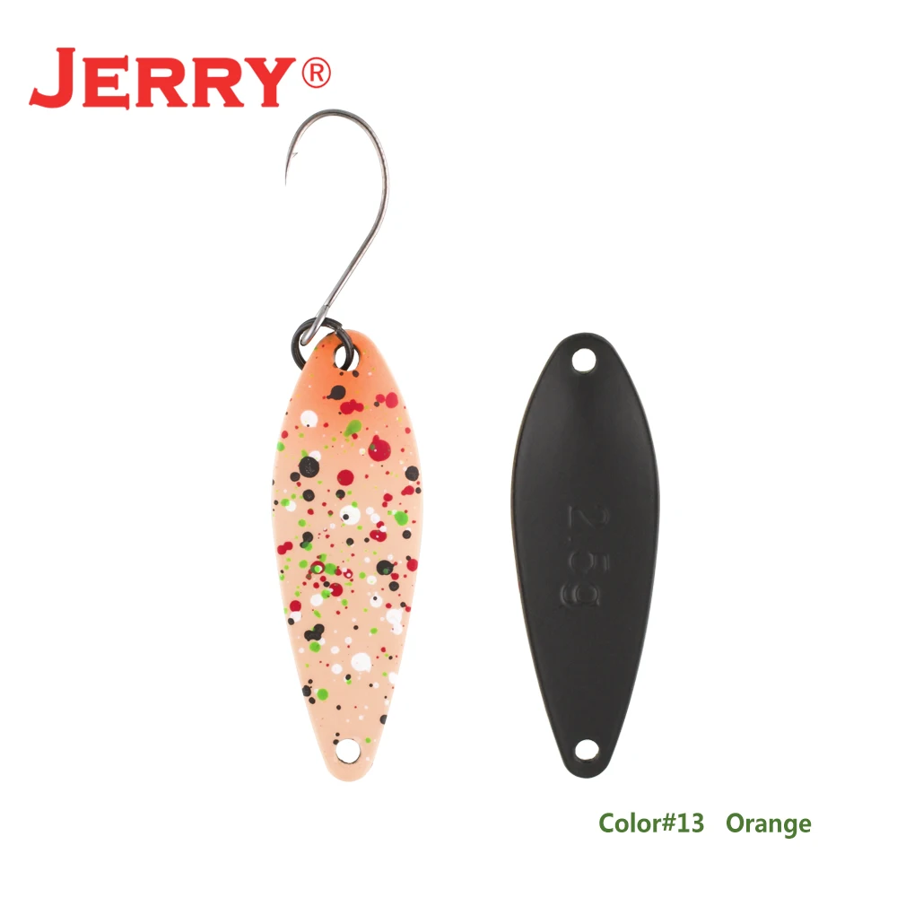 Jerry 1 шт., латунные рыболовные ложки pesca, яркие цвета, высокое качество, безделушки, форель, ложка, рыболовные приманки - Цвет: orange