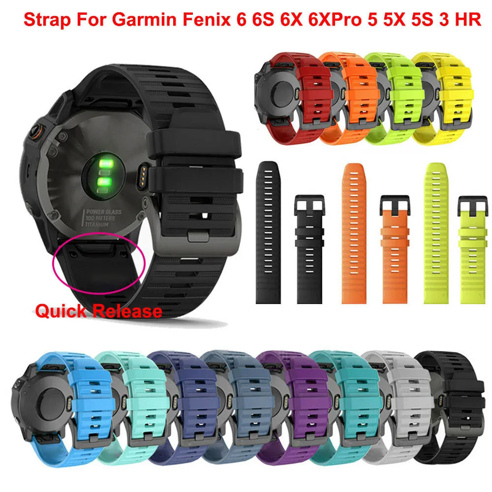 Ремешок силиконовый для наручных часов быстросъемный браслет Garmin Fenix 6X 6 6S Pro 26 22 20