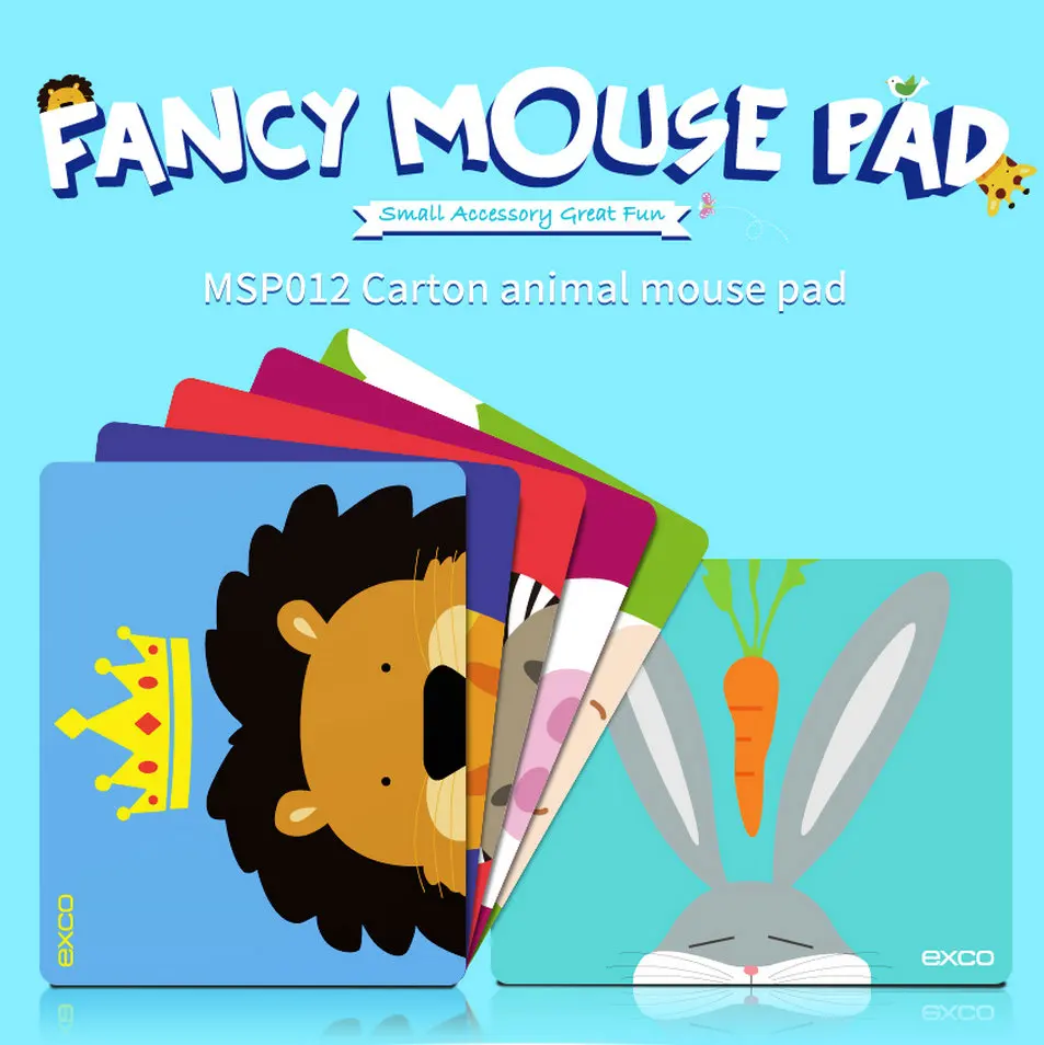 

2pc/lot Fancy Gaming Mouse Pad Gamer EXCO Cartoon Animal Mousepad Durable Non-slip Rubber Computer Laptop Mouse Mat 280*220MM