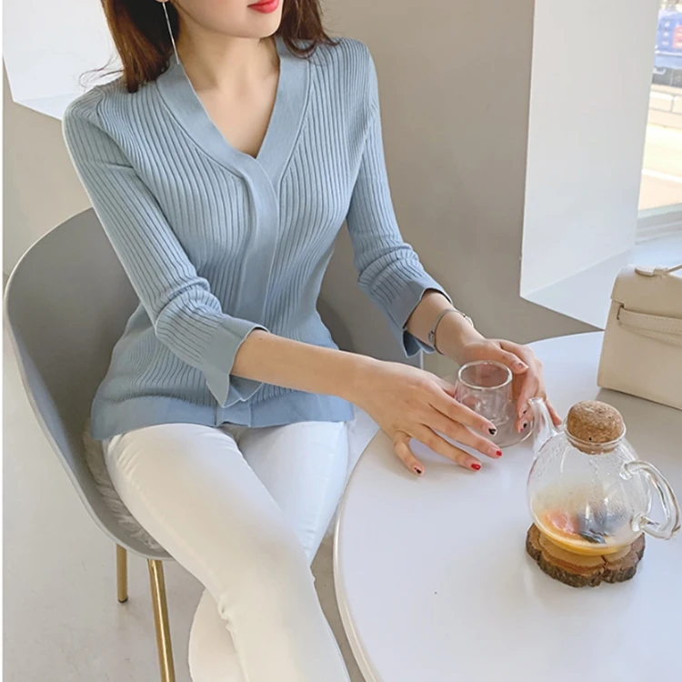 Colorfaith Новинка осень зима женские свитера три четверти модный элегантный корейский стиль офисные женские синие Топы SW5030