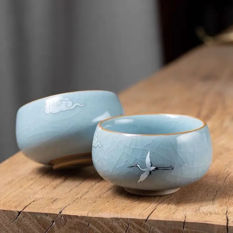 Ru Kiln Ceramic Tea Cup Set - Kung Fu Tea Set Gift...