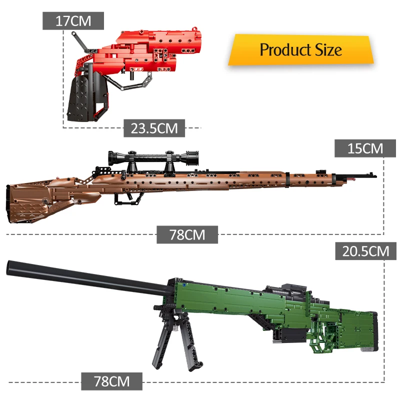 DIY WW2 строительные блоки военный технический пистолет AWM 98K модели пистолетов