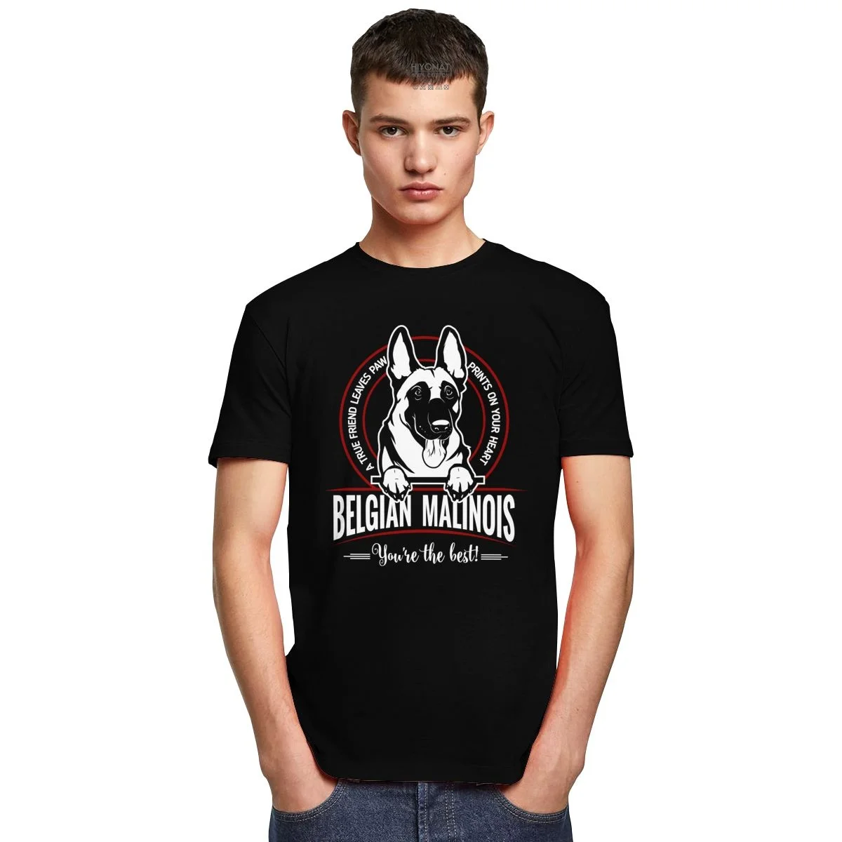 Fashion Men T Shirts Belgian Malinois Tshirt Short Sleeve Cotton Tee Top Best Friend Shepherd Dog T-shirt Clothing Gift Idea