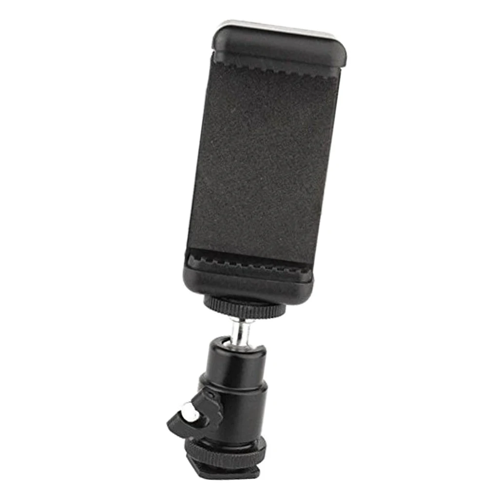 1/4 Tripod Mount Screw Flash Hot Shoe Adapter w/ Phone Clip for Nikon DSLR Camera/ Mobile Phone