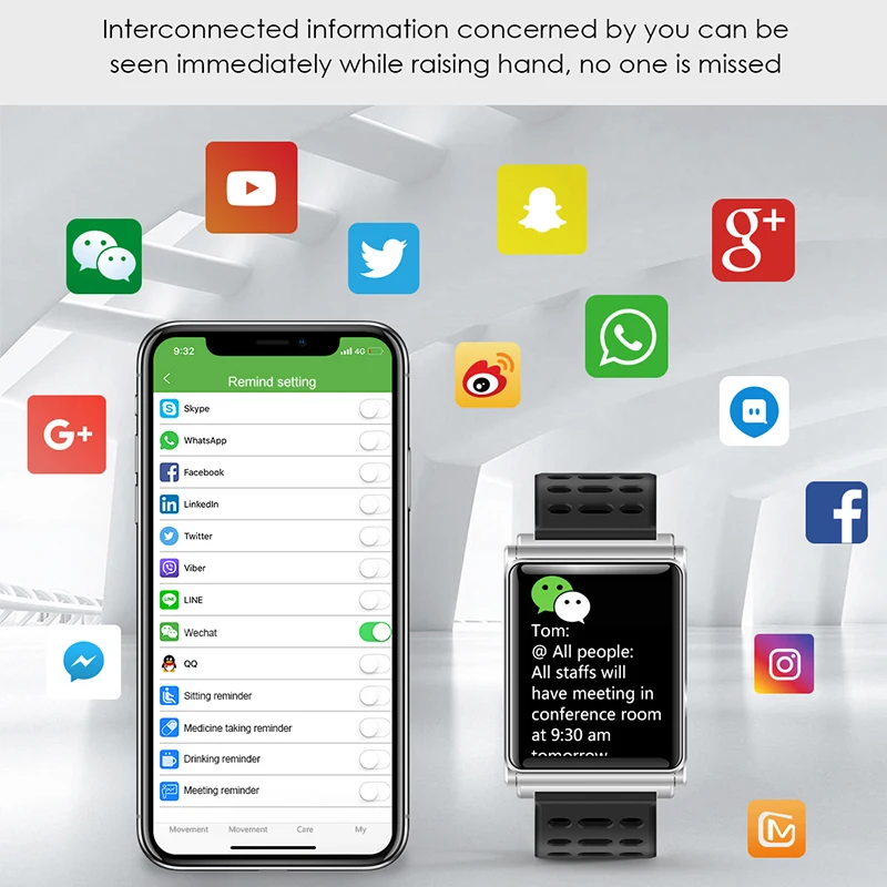 Smart Watch Men Ip67 Waterproof Smart Bracelet Heart Rate Blood Pressure Sleep Tracker Sports line WhatsApp message Watches N98