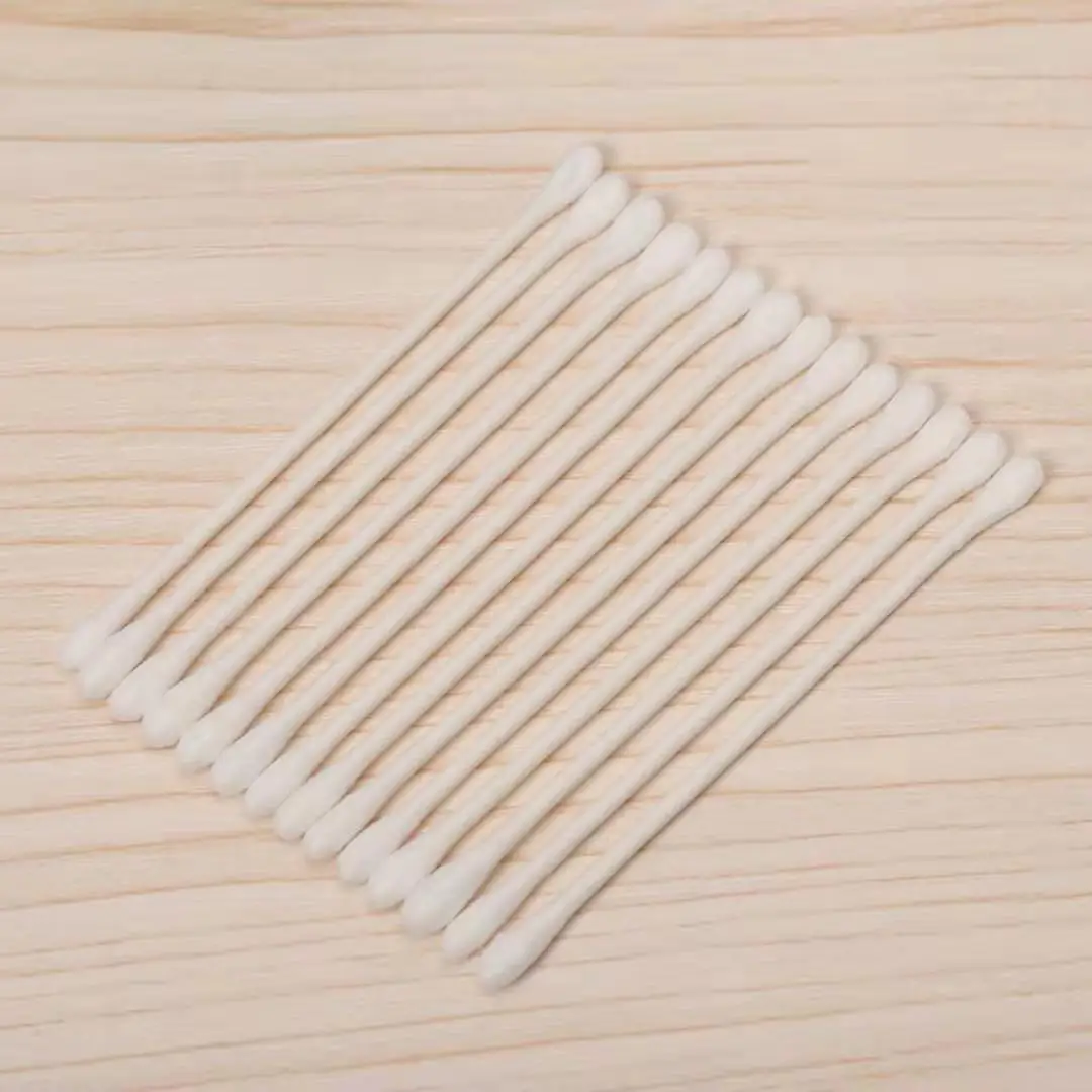 Clean Hygienic 180 Cylindrical Thin Stick Double-Ended Baby Paper Reel's Bamboo Cotton Swabs Buds