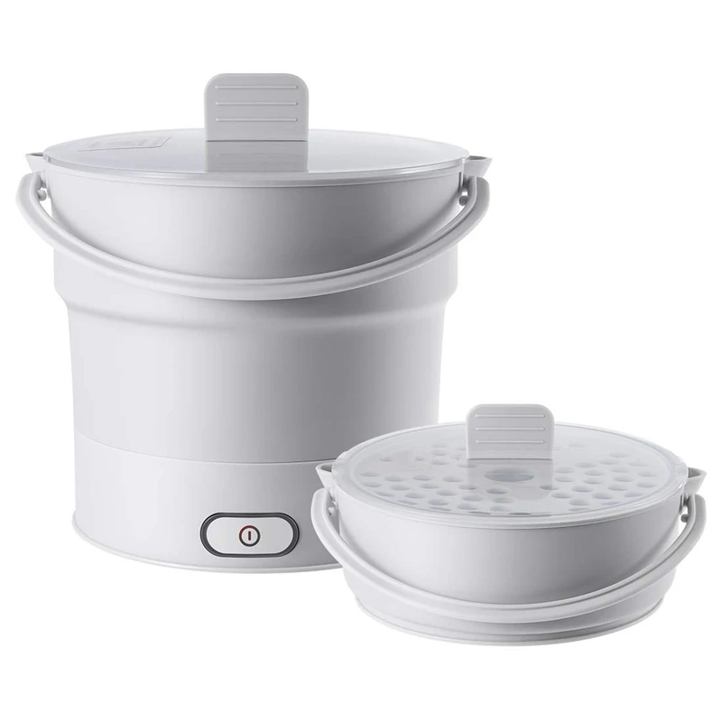 

Folding Electric Skillet Kettle Heated Food Container Heated Lunch Box Cooker Portable Hot Pot Cooking Tea Uk Plug