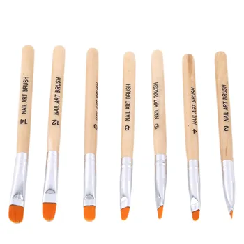 

7pcs Nail Art Manicure Tools New Round Top Acrylic Poly UV Gel Extension Builder Coating Builder Flower Painting Drawing Brush
