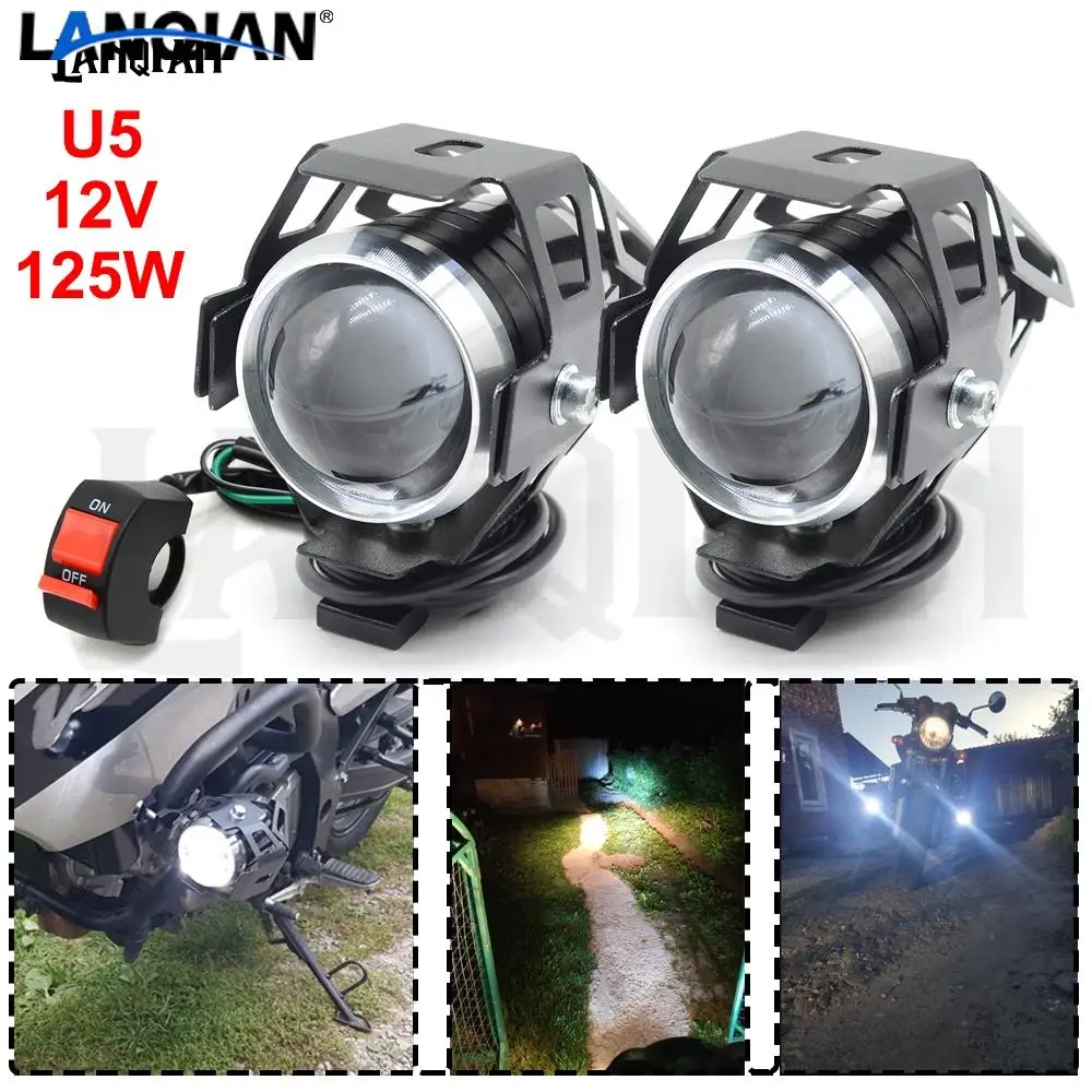 Universal Motorcycle LED Light U5 12V Auxiliary Lamp Driving headlight DRL Fog Light For BMW R1200RT S1000R F800GT Accessories