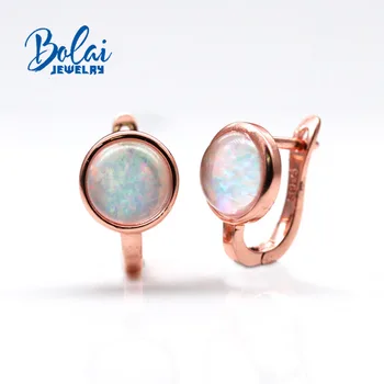 

created colorful Opal Clasp earring 925 sterling silver rose gold fine jewelry for girls best gift bolaijewelry promotion