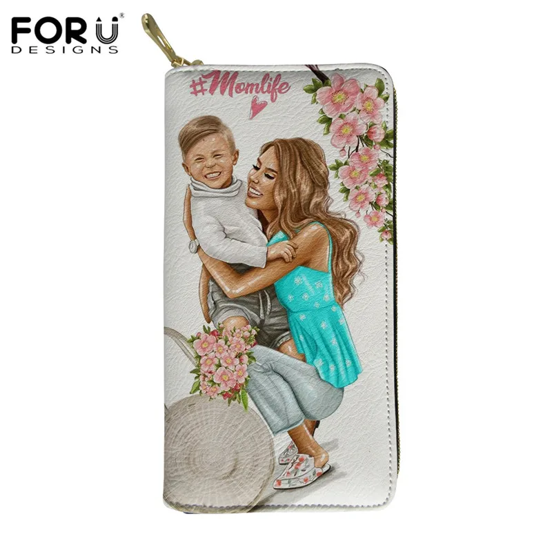 FORUDESIGNS/женские кошельки и кошельки с рисунком супермамы; клетчатый клатч из искусственной кожи на молнии для денег; винтажная сумка с карманом для монет; Femme Mujer - Цвет: HMA547Z21