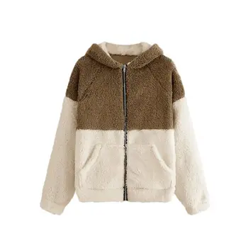 

Faux Fur Coat Women Casual Autumn Winter Warm Overcoat Pocket Soft Zipper Leopard Fur Jacket Female Plush Outwear