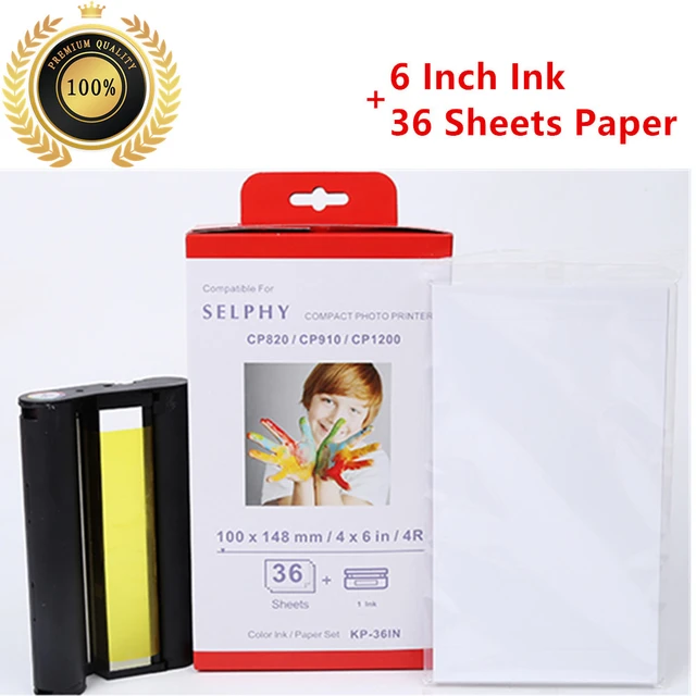 6 inch Ink Cassette KP-108IN For Canon Selphy Photo Printer CP1200 CP1300  CP910 CP900 CP1500 Color Ink Paper Printing - AliExpress