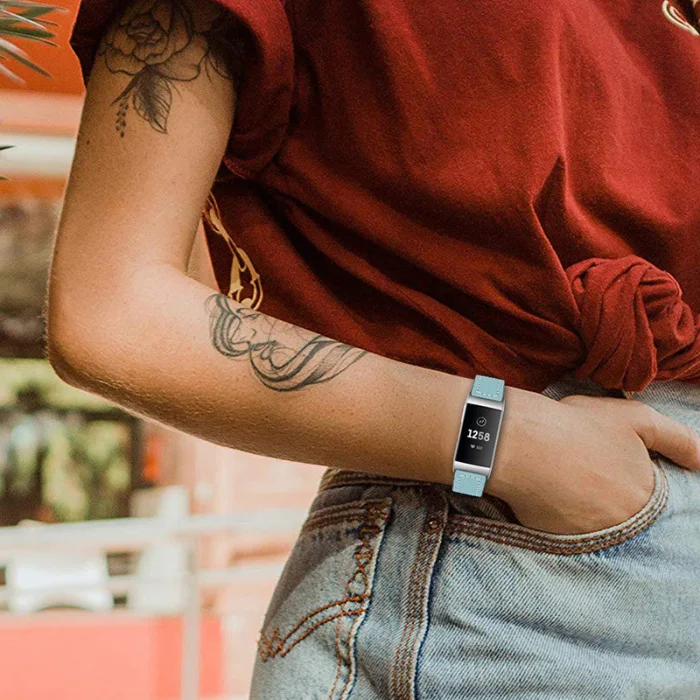 Кожаные Смарт-часы ремешок запасной браслет ремешок для FitbitCharge 3 OD889