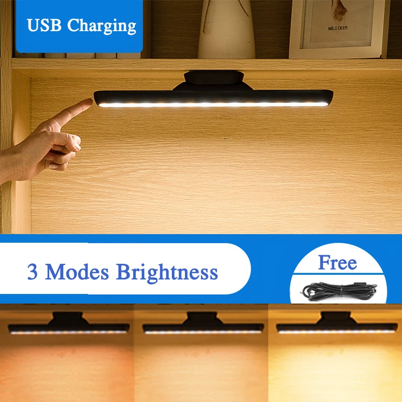 3 Modes Brightness Новинка, подвесная Магнитная Ночная лампа, 16 шт., светодиодный светильник, заряжаемый и защищающий глаза, бесступенчатое затемнение, ночные светильники - Испускаемый цвет: 3 Modes Brightness