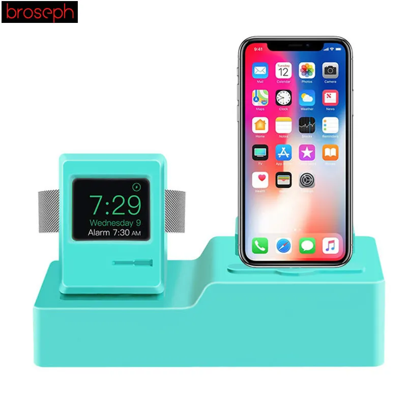 3 в 1 зарядная док-станция держателя для Airpods и iPhone и Apple Watch классический дизайн Силиконовое зарядное устройство держатель кабеля