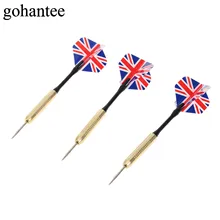 Gohantee 3 шт./компл. 16g Сталь острые наконечники точки для игры в дартс, Copperize ствола и отличная нить Пластик Вал& хорошее Британский флаг шаблон Перелёты