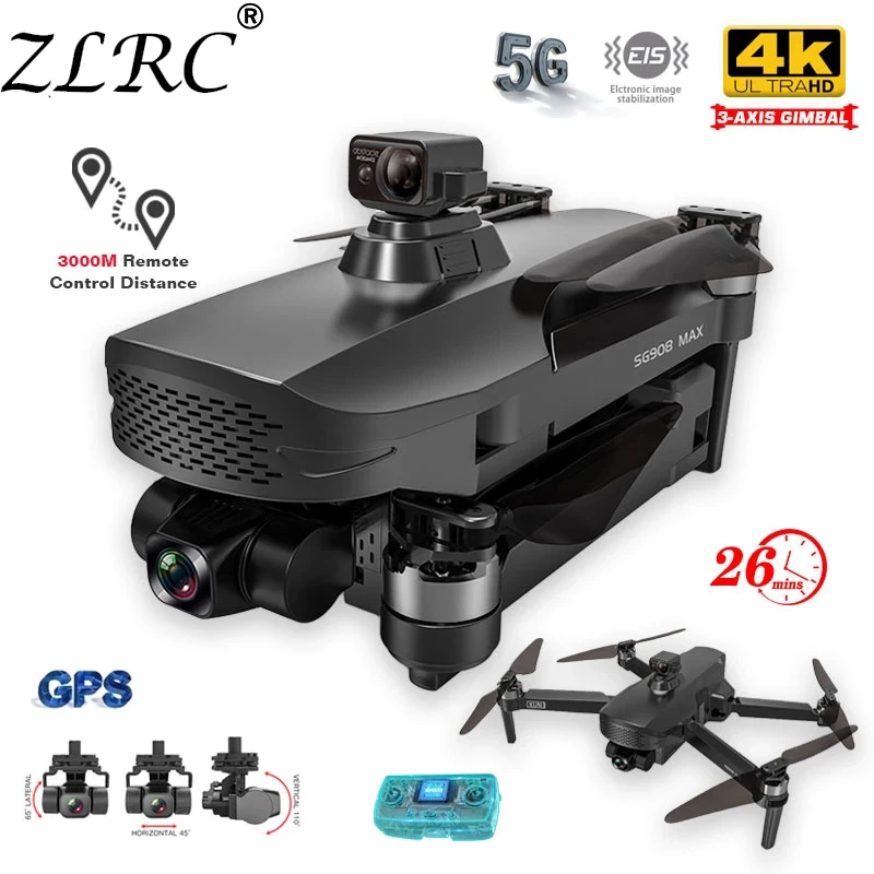 ZLRC SG908 Max Three Axis Gimbal Drone With 4K Professional Camera ...