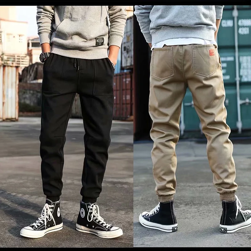 

Summer tide brand overalls men's Korean version of the harem pants Yu Wenle beam feet casual pants men's ins super fire pants