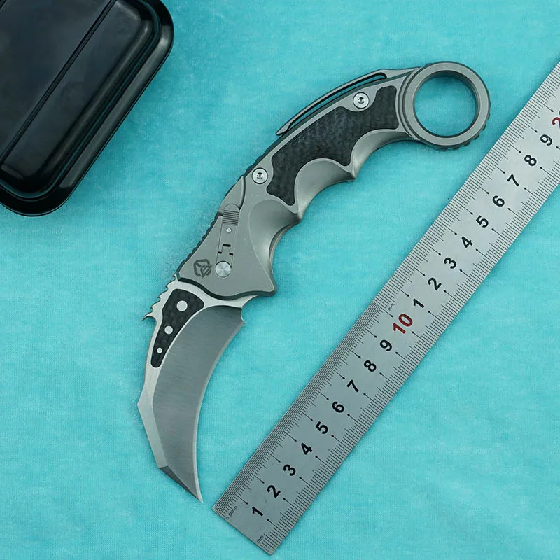 Складной нож MG Flipper M390 лезвие CF + ручка из титанового сплава карманный кухонный