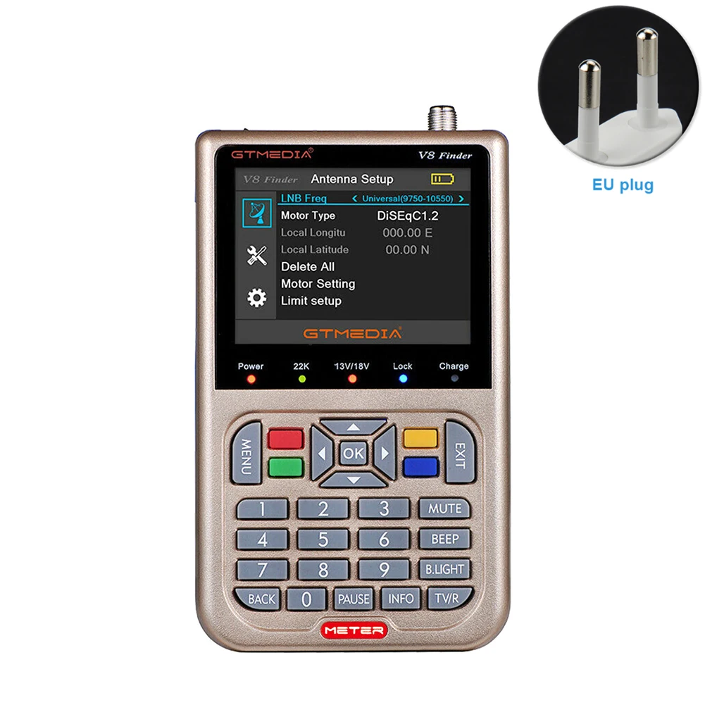 

V8 3.5 Inch 1080P HD Detect Signal Battery Powered USB Electronic Digital Satellite Finder Sensitive Colorful Screen LCD Meter
