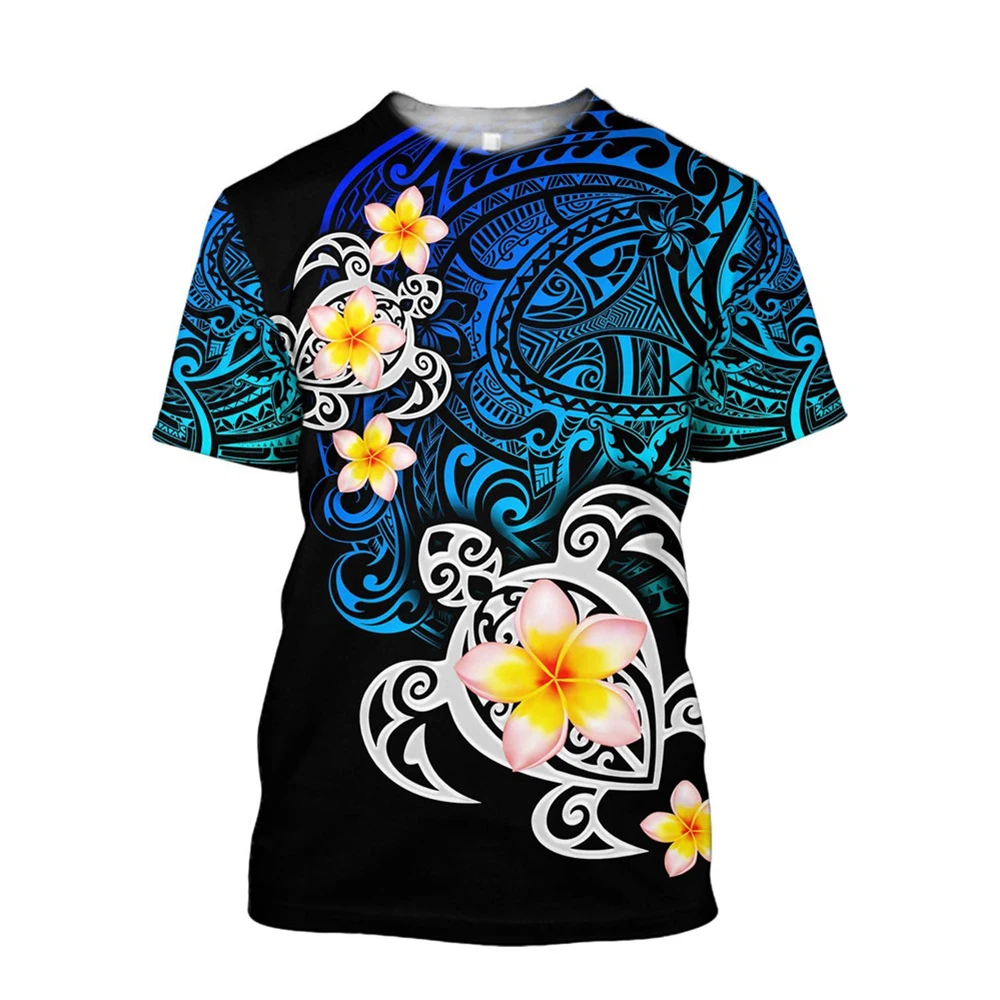 

CLOOCL Bohemia T-shirts 3D Graphic Polynesian Tribal Floral Pattern Pullovers Tees Polyester Print Harajuku Men Clothing