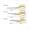 Professional Tailor Vintage High Quality Stainless Steel Scissors Leather Fabric Cutter Golden Sharp Needlework Scissors H ► Photo 1/6