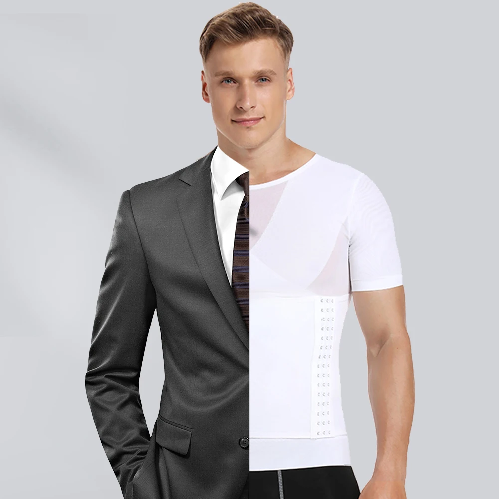 Mens Compression Shirt Slimming Body Shaper Vest Sleeveless Undershirt Tank  Top Tummy Control Shapewear for Men