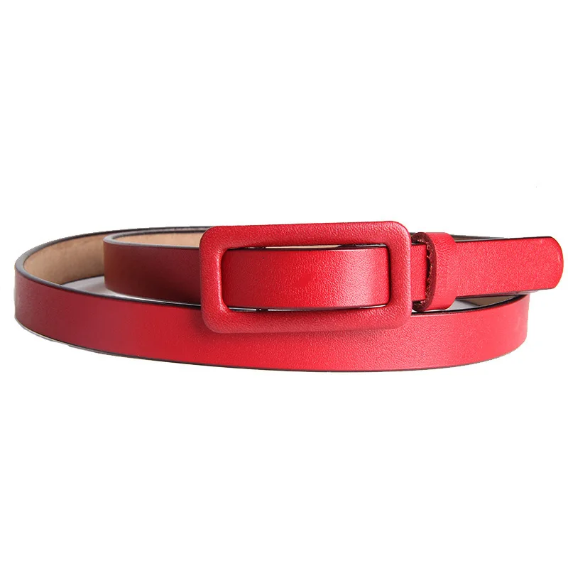

Belt Women Solid Square Belt Without Holes Ladies Coffee Real Leather Cowhide Fashion Female Belt For Jeans