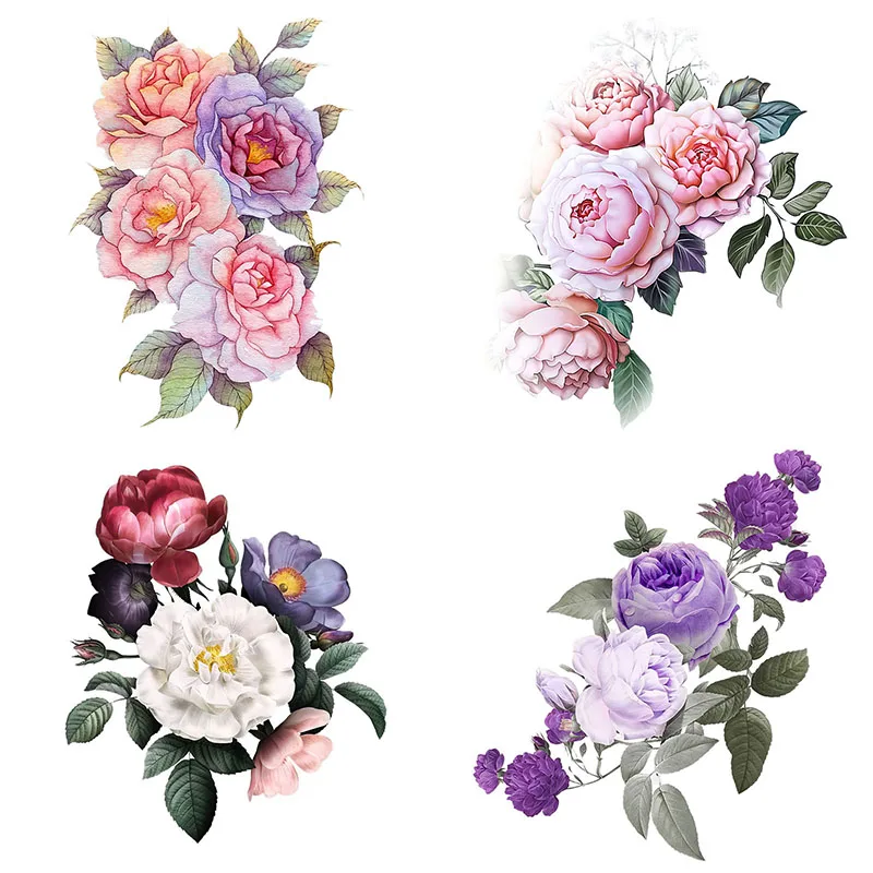 Self Adhesive Stickers Three Ratels QCF43 Beautiful Flowers Anti Scratch Film Waterproof Protected Personalized Decal