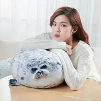 Angry Blob Seal Pillow Chubby 3D Novelty Sea Lion Doll Plush Stuffed Toy Baby Sleeping Throw Pillow Gifts for Kids Girls 2