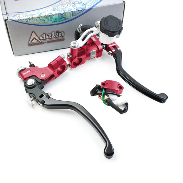Adelin PX7 19RCS 17.5RCS Окунь сцепления мотоцикла тормозной цилиндр Кабельная линия сцепления зажим 7/" 22 для YAMAHA R3 MT07 ZX-6R - Цвет: Red Pair 17.5RCS