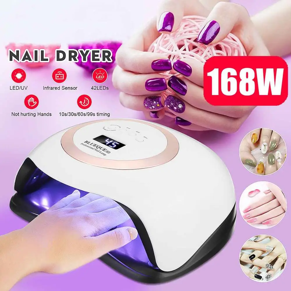 УФ светодиодный лампа для сушки гель лака ногтей 168 Вт|Сушилки ногтей| |