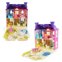 DIY сборка мини-домик-замок Модель Набор с светодиодный ребенок ролевые игры Дети Развивающие игрушки подарок для девочек
