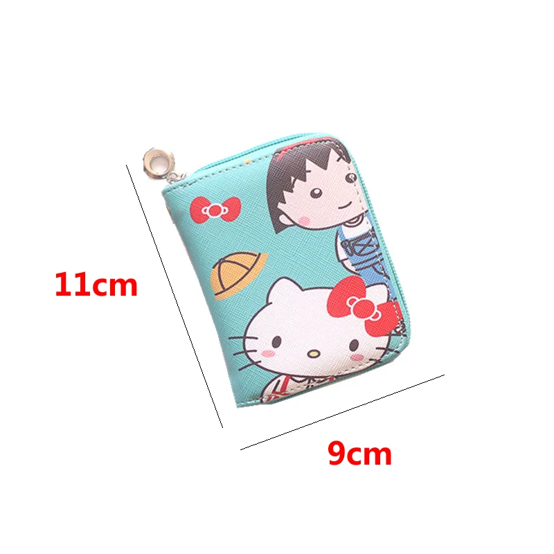 Милый бумажник кошелек для денег Chi-bi Maruko, милый мягкий кожаный мини-кошелек для девочек, держатель для карт на молнии, кошелек для монет