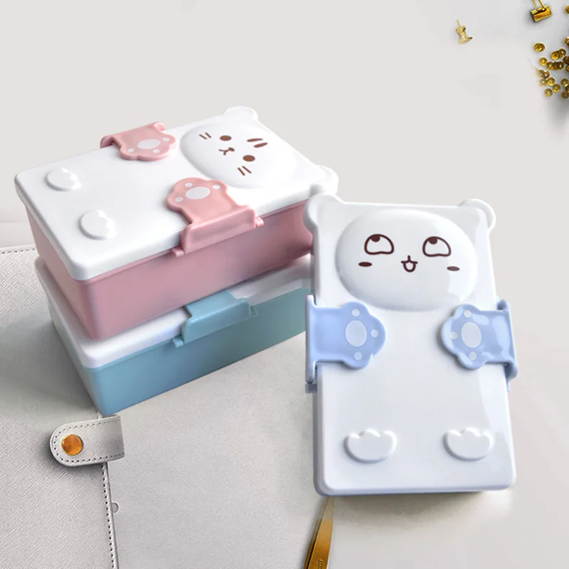 

HOT Lunch Box Cartoon Lovely Boxes Double Layer Plastic Sandwich Lunch Boxes Food Storage Box NDS66